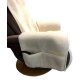 Sesselschoner Relaxsessel Merino gelockt mit Taschen 100% Wolle Naturweiß
