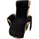 Armchair cover Relax armchair anthracite/black with pockets 100% wool cashmere